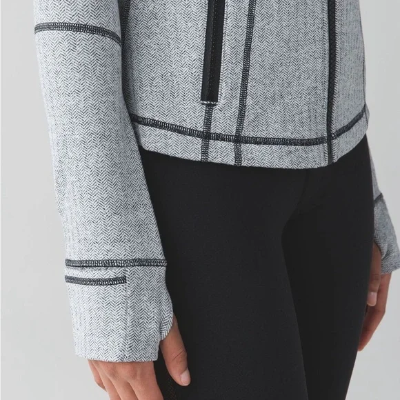 Lululemon Define Jacket - Heathered Herringbone Black White - Picture 4 of 9